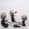 Miniaturen Nordic Ins Musik Blase Mädchen Figur Ornamente Wohnzimmer Couchtisch Obsttablett Lagerung kreative Heimdekoration Zubehör