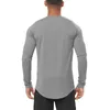 compri tight snabb torr fitn lg hylsa skjorta gym bodybuilding löpande sport t-shirt mäns andningsbara höga elastiska toppar z1yy#