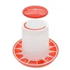 Storage Bottles Reusable Red Handle Chicken Water With Lid Farm Supplies Poultry Tool Feeders Feed Bucket