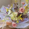 Confezione regalo 20 pezzi di carta da regalo per fiori in pizzo Accessori per fiori Gelatina nebbiosa traslucida Avvolta in una pellicola 58 cm Floreale impermeabile