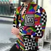 Lattice Geometric Theme Shirt Men Fi Blus LG Sleeve Hawaiian Casual Type Beach Original Streetwear Colorful Clothing 40DW#