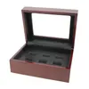 Caixa de anéis de campeonato de grau superior 1 4 5 6 buracos em exibição de embalagem de joias caixa de joias de madeira vermelha para display de anel 270V