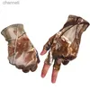 Taktische Handschuhe Angeln Drei-Finger Eis-Seide Silica Gel Anti-Rutsch-Sonnenschutz UV Für Männer Frauen Camouflage elastische SBR Tuch YQ240328