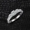 Jewelrypalace 3 Stone CZ förlovningsring 925 Sterling Silver Rings for Women Jubileum Ring Wedding Rings Silver 925 Jewelry X07303i