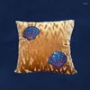 Oreiller gingembre oreillers coquille brillante Patchwork étui de broderie 45x45 couverture décorative pour canapé chaise décorations pour la maison