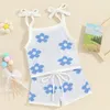 Clothing Sets Toddler Baby Girls Summer Clothes Floral Print Sleevelesss Cami Tops With Drawstring Shorts Set Knit Outfits