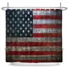 Duschvorhänge, amerikanische Flagge, bedruckt, Vorhang für Badezimmer, wasserdicht, Polyester, für Badewanne, mit Haken, großes Wandtuch