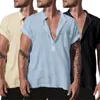 Camicia formale manica corta estiva Camicia elegante maschile Camicie di lino Camicette bianche larghe Camicie sociali Tasca uomo Casual Top Abbigliamento uomo r4ao #