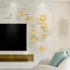 Stickers Feng Shui 3D Wrought Iron Maple Leaf Wall Hanging Accessories Home Livingroom Wall Mural Decoration Hotel Wall Sticker Crafts