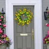 Dekorativa blommor gul daisy krans mode enkel sommar hängande prydnad främre dörr vår för uteplats firande vägg bröllop fönster