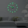 Orologi da parete Orologio digitale a LED Decorazione Arte Fai da te per la camera da letto Bagliore Famiglia Soggiorno Decorazione 3D Murale Casa silenziosa