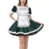 Sissy Satin manga curta A-line Lolita Maid Dr Evening Party Princ Peter Pan Collar Apr Maid Skater Dr Fancy Cosplay 86mV #