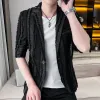 Coo 2023 Hommes Summer New Half Sleeve Design Sense Niche Costume Veste Jeunes Tassel Mince Loisirs Blazers U2gW #