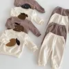 Ensembles de vêtements 2 pièces corée bébé garçons enfants filles printemps automne vêtements en coton enfants sweat-shirt pull hauts pantalons costumes