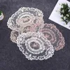 Tapetes de mesa Retro Lace Bordado Copo de Cozinha Tapete Comida Placa de Frutas Pano para Decoração de Festa de Casamento