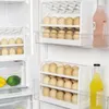 Garrafas de armazenamento 30 grades geladeira ovos de recipiente organizador girating refrigerador caixa de ovo para suporte de cozinha