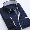 2023 MĘŻCZYZN Casual LG Sleeved Drukowane koszule Slim Fit Mężczyzna Social Busin Dr Shirt Man Men Odzież Camisas para hombre m4gp#