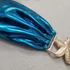24 year hot selling strapl split bikini blue glossy gold starfish swimsuit for women L7la#