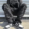 American Street Hip-Hop Industria pesada Ripped Jeans para hombres 2023 Primavera Recta Suelta Vibe Estilo Monopatín Pantalones acampanados blancos K0rj #