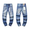 24ss Mode Heren Plus Size Button Fly Denim Broek met gescheurde gaten Ideaal voor Urban Casual Gewassen Blue Jeans Broek Bodems Skinny Fit 0328