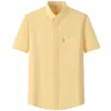 Plse Tamaño 5XL Camisa de lujo para hombres Manga corta Verano Casual Tela Oxford Sólido 100% Cott Trabajo de oficina social Ropa de hombre delgada q5Sj #