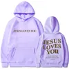 Jésus t'aime surdimensionné graphique sweat à capuche hommes/femmes Hip Hop Vintage sweats à capuche hauts pull pour hommes/femmes haut tendance Q5G6 #