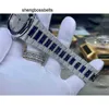 Customized Luxury t Sapphire Watch 5711 Fully Automatic Ice Cube Skeleton 18k Gold Vvs Moissanite Diamond Watches