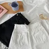 Hohe Taille Weiße Shorts für Frauen Feste Lose Weiche Ausgefranste Sommer Kurze Denim Hosen Weibliche Vielseitig Pendeln Schwarz Jean Hosen O5h5 #