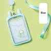 Storage Bags Animal ID Holder With Retractable Lanyard Vertical Silicone Card Case For Teens Boys Girls