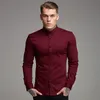 Herfst Fi Lg Mouw Heren Lente Super Slim Fit Casual Sociale Busin Dr Shirt Mannen Gym Fitn Sport kleding x5JY #