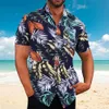 Verão Havaiano Floral Praia Casual Plus Size Camisa 3D Cocut Padrão T-shirt Retro Árvore Manga Curta Vacati Man Slim Coreano m9yF #