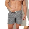 Mens Shorts Trend Breathable Shiny Metallic Print Loose Beach Pants Dstring Casual Sweatpants Drop Delivery Apparel Clothing Otehv