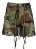 Cintura alta solta reta camoue borlas oco para fora calças de brim curtas primavera 2023 nova fi shorts jeans femininos d6tf #