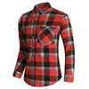 5xl 6xl 7xl Autumn Men's Fi Plaid skjorta Ny designficka LG -ärmskjortor Mens Casual Busin Office Work Dr Blue A3FX#