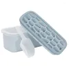 Bakning Mögel Ice Square Tray 26-isbrickor med låda och lock Easy-Release Blue