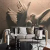 Wallpapers Wellyu Custom Wallpaper 3D Murals Papel De Parede Relief Po Mural Flying Pigeon TV Background Wall Painting