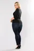 Plus Size Jeans für Damen, hohe Taille, Stretch, dünne, dünne Denim-Bleistifthosen, modische Freizeithosen, Kleidung, L-5XL, 240314