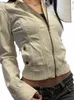 Y2K Veste Femmes Street Casual Chic Zipper Standneck Manteau Femme Printemps Vintage Solide Lg Manches Cool Girl Outwear 01Sy #