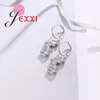 Collana e orecchini Set trendy zirconi bianchi in argento sterling 925 Design unico per orecchini da donna/pendente/collana