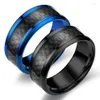 Trouwringen 8 MM heren Wolfraamcarbide Zilver Kleur Ring Inlay Zwart Koolstofvezel Band Voor Heren Party Mode-sieraden Gift S226B