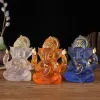 Sculptures 1PC Home Decor Ganesha Figurine Elephant God Statue Religious Ornaments Resin Indian Fengshui Lord Hindu God Sculpture