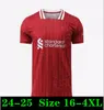 S-4XL 23 24 25サッカージャージーファンプレーヤーバージョンGakpo Darwin 24 25 Luis Diaz Alexander Arnold Kit Mac Allister Szoboszlai Men KidsユニフォームA.Becke 6666