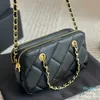 Designer -Women Boston Bags Diamond Pillow Bag Fashion Bowling High Quality Lattice Leather Handbags Gold Chain Crossbody Bags