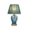 Настольные лампы RONIN, современная светодиодная лампа, креативная сенсорная лампа с регулируемой яркостью, синяя керамика, настольный светильник для дома, гостиной, спальни, декора