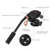 Andoer Q08S Tripod Head Aluminum Alloy 3-Way Damping Video Head with Pan Bar Handle Support for Tripod Monopod 240322