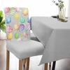 Chair Covers Easter Egg Flowers Cover Set Kitchen Stretch Spandex Seat Slipcover Home Dining Room