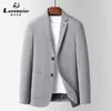 Lansboter Khaki Men's Suit Herringbe Fleece Coat Spring and Autumn New Slim Fit Small SuitジャケットウールU0ni＃