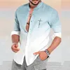 2023 Autunno hawaiano uomo Top Butt Lg manica collare stand Seaside Outdoor Casual Street materiale morbido e confortevole nuova camicia v31w #