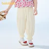 Trousers Balabala Toddler Girl Summer Wear 2024 Breathable Casual Ankle-Tie Anti-Mosquito Pants