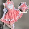 Tatlı Pembe Lolita Dr Japon Kawaii Okul Kız Hizmetçi Cosplay Kostümleri Lolita Bunny Rol Oyunu Halen Waitr Uniform 2024 P7VK#